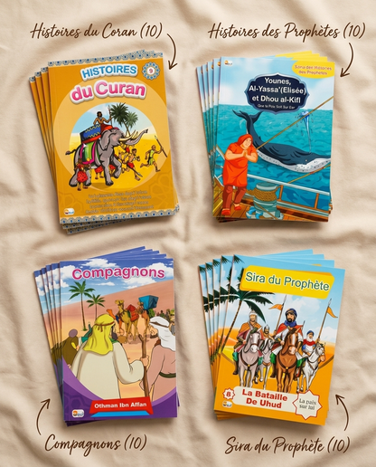 Collection Dar Al Quran — 40 Livres Islamiques  Illustrés pour Enfants | Histoires du Coran,  Prophètes, Compagnons & Sira